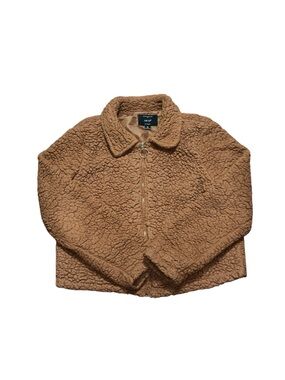 brown orange sherpa jacket